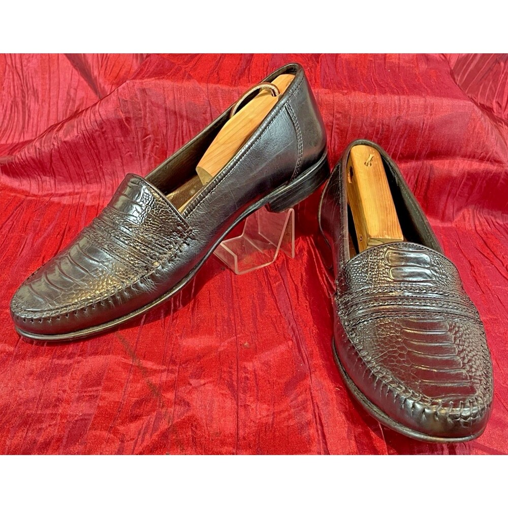 Mens Stuart McGuire (Italy) Black Leather Slip On Loafer Casual Shoes sz 9.5D